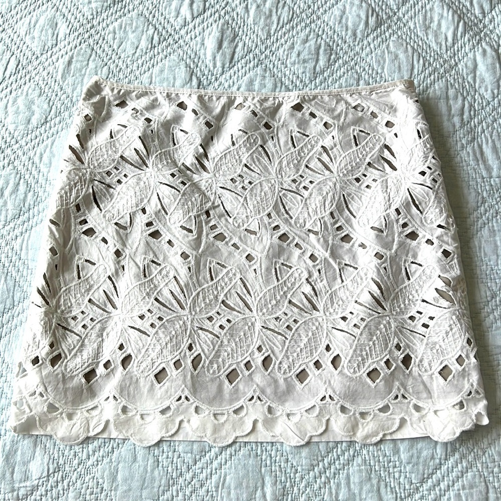 Catherine malandrino white mini skirt cotton P size 10​​​​​​​​